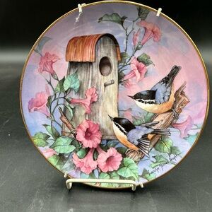 Franklin mint royal doulton nuthatch nook Plate with Birds and Flowers